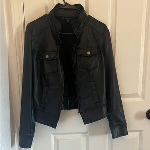 White House Black Market Black Leather Jacket